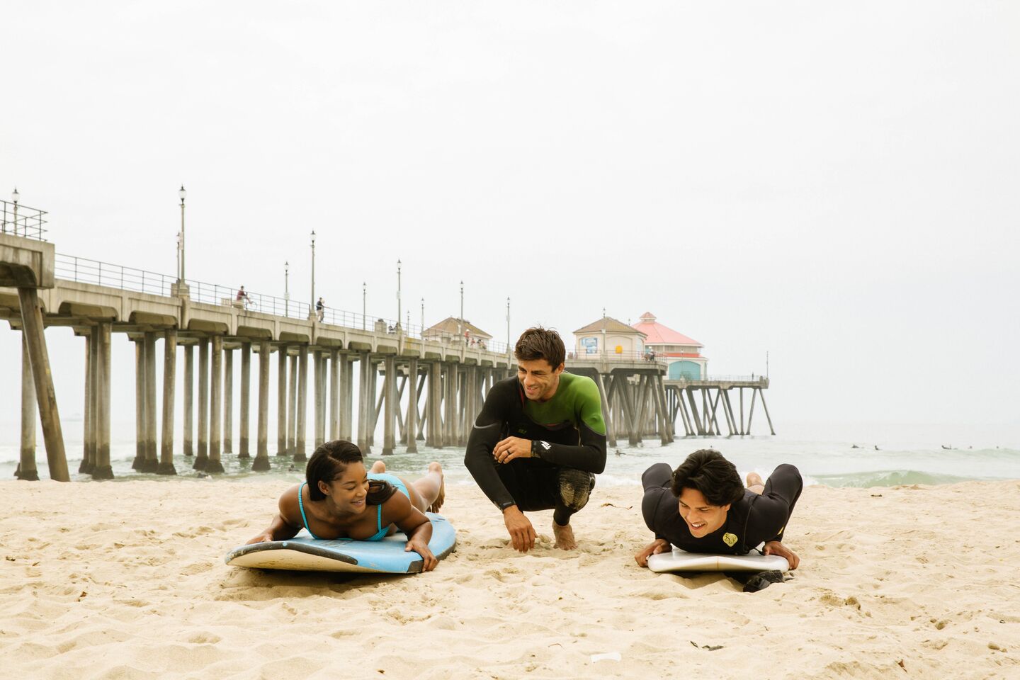 Surf lessons by the pier